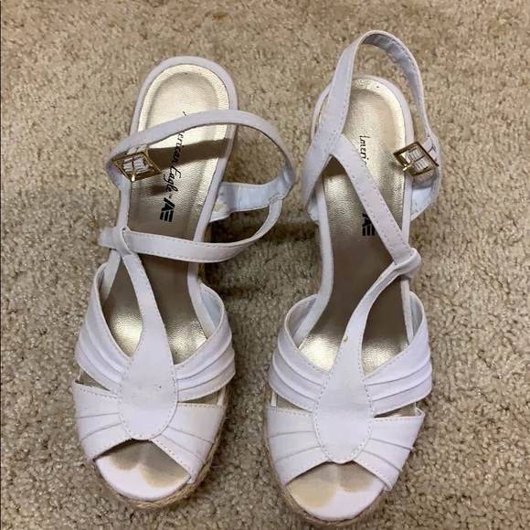 white wedges payless